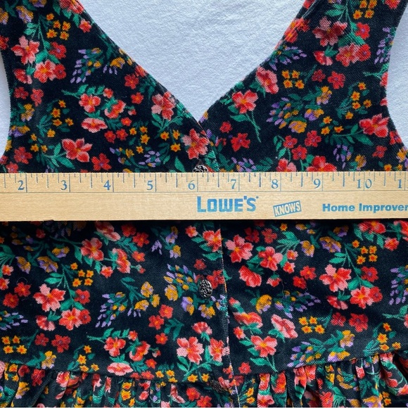 Vintage 90s GAP Floral Velvet Kids Button up Dress - Girls XXS - Picture 7 of 8